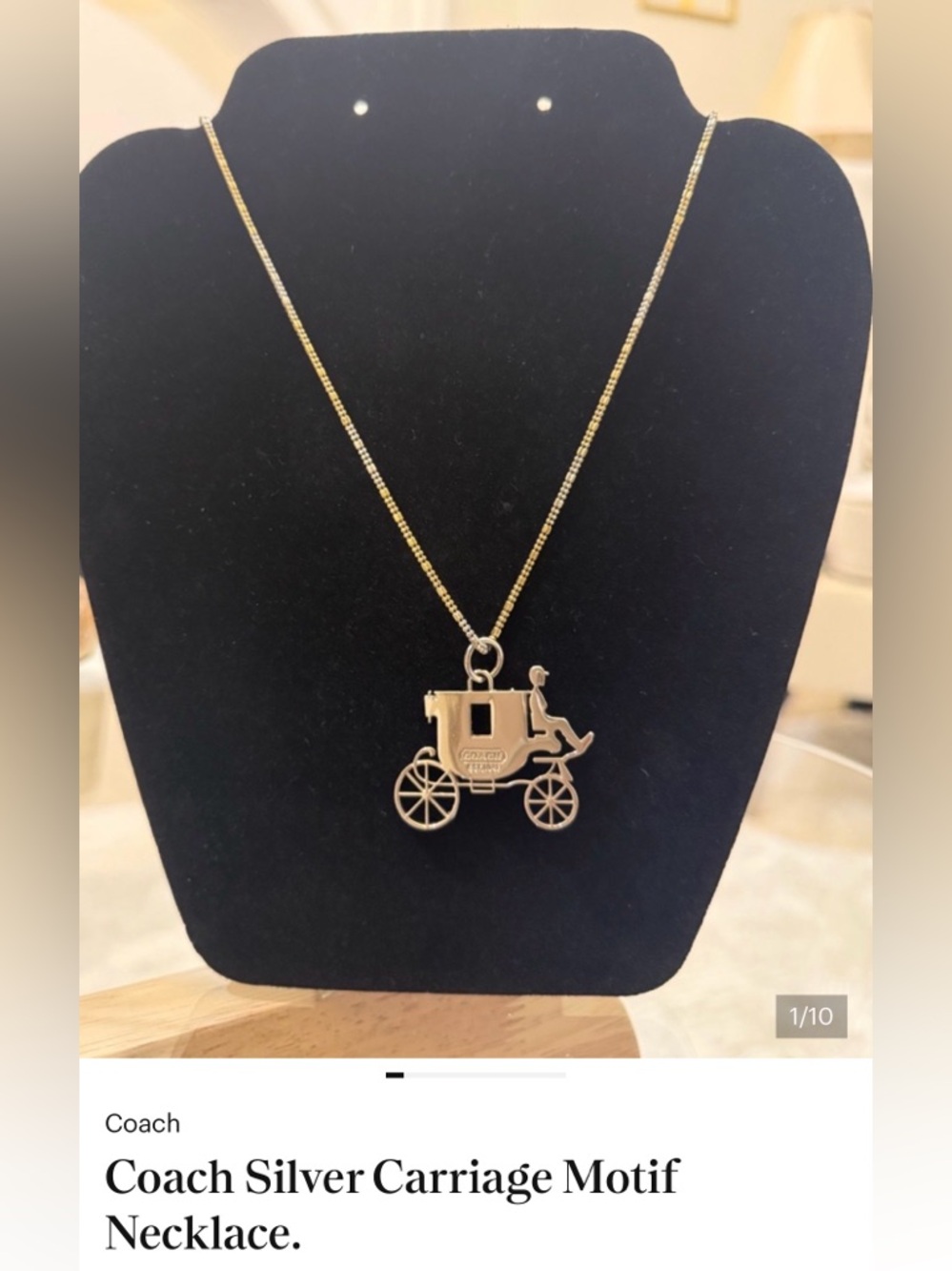 Coach Gold Carriage Charm can’t be used as a Necklace purse, charm